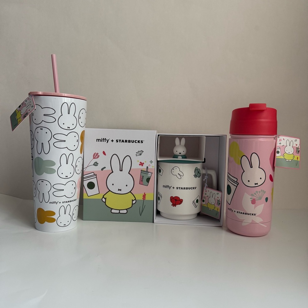 NWT Starbucks x Miffy Collab Lot of 3 Tumblers/Mugs 2026